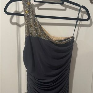 JS Boutique Elegant Evening Gown with Silver Accents